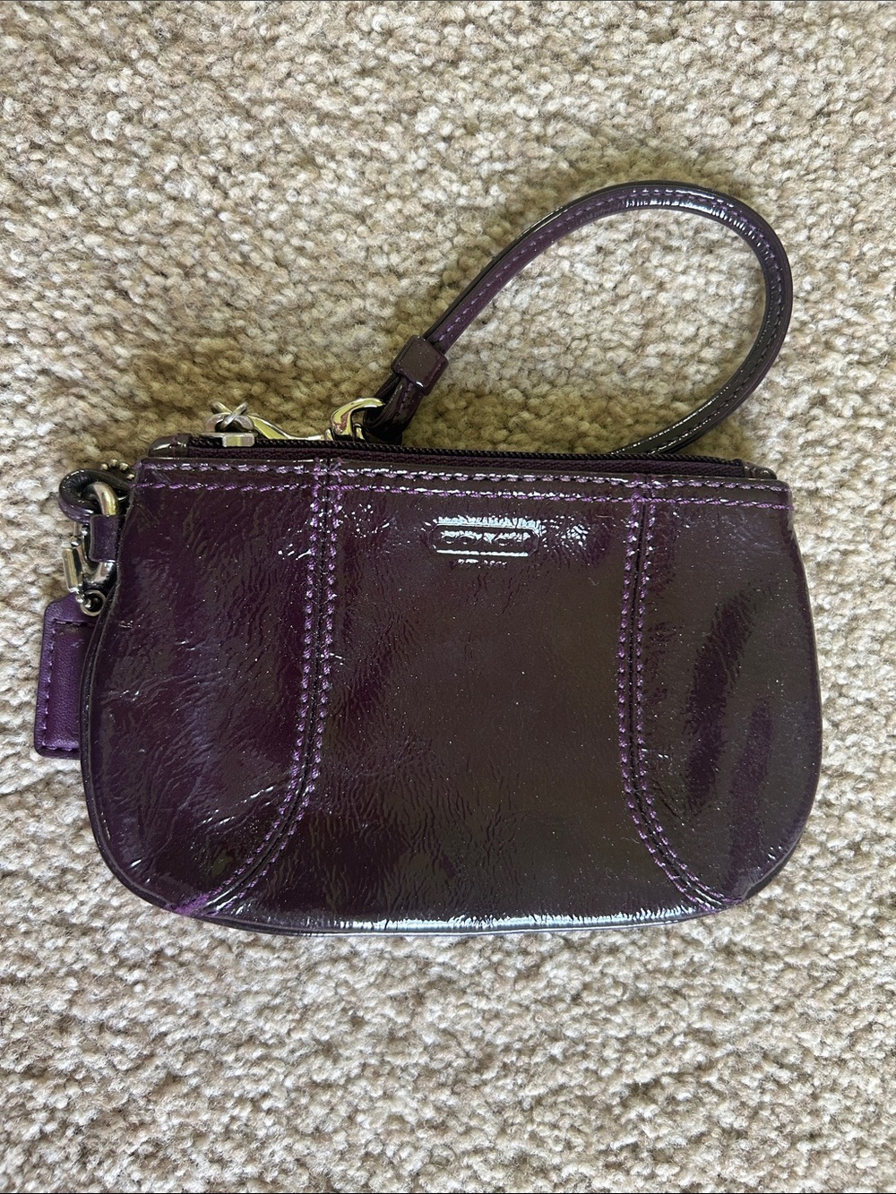 Coach Plum Patent Leather Wristlet